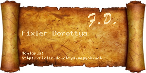 Fixler Dorottya névjegykártya
